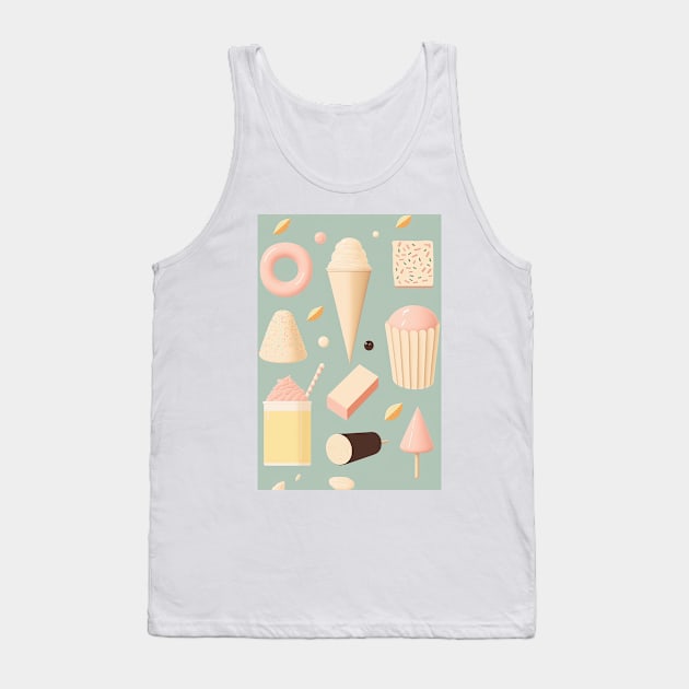 Sweet Treats - Pastel Colored Pattern Tank Top by JensenArtCo